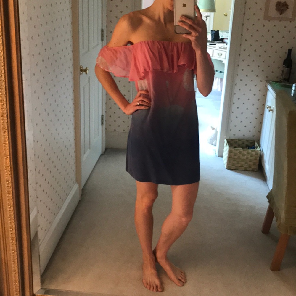 100% silk off the shoulder dress!